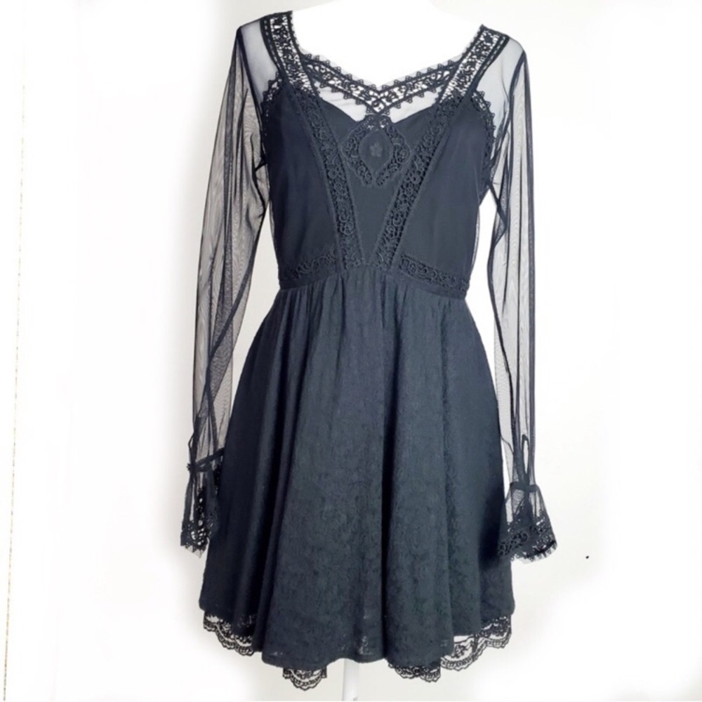 Free people gothic lace mini dress